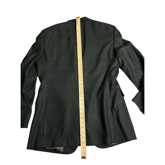 Jos A Bank Blazer Mens 43L Gray Plaid Wool Sport Coat - Picture 11 of 12